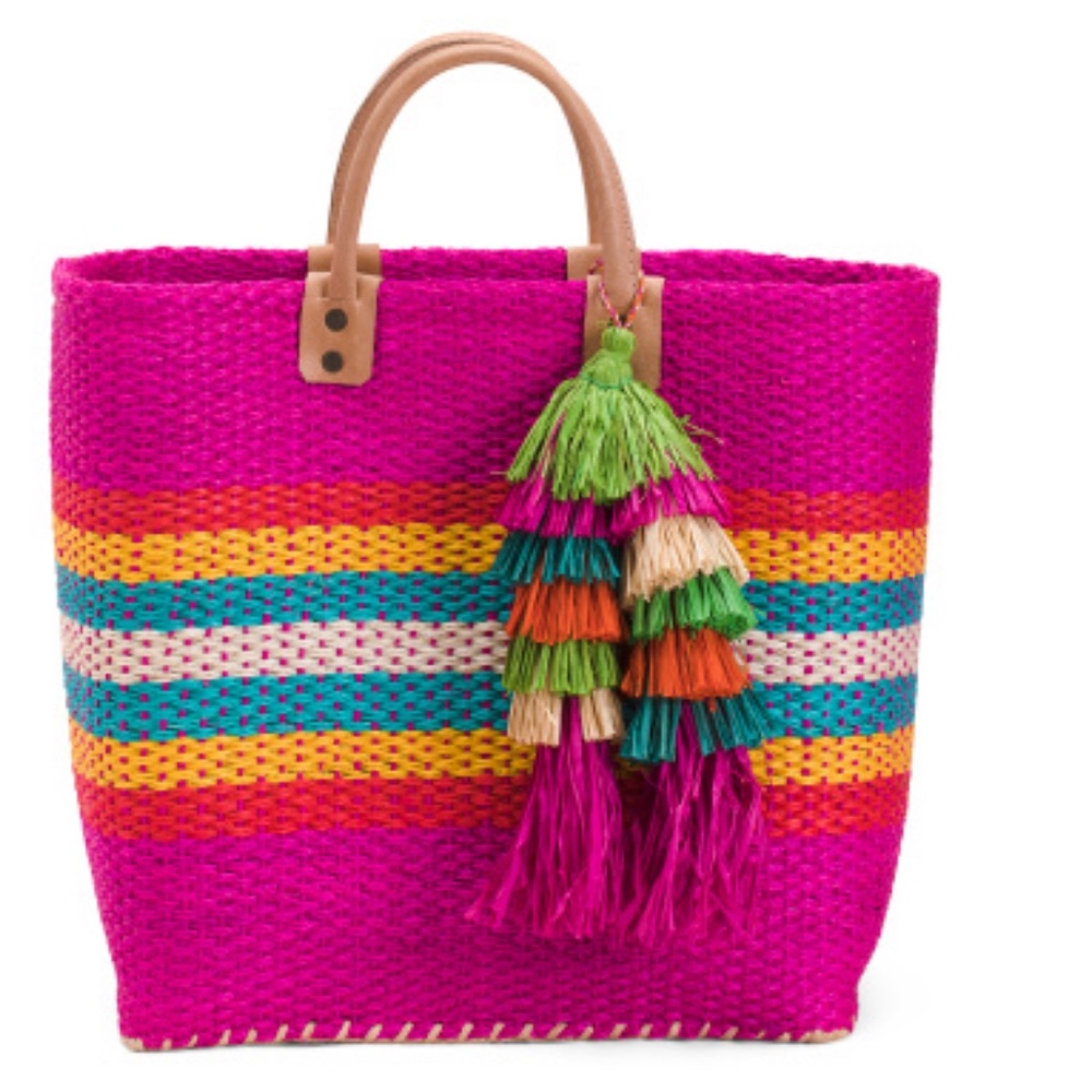 Mar Y Sol tote beach bag magenta pink NWT